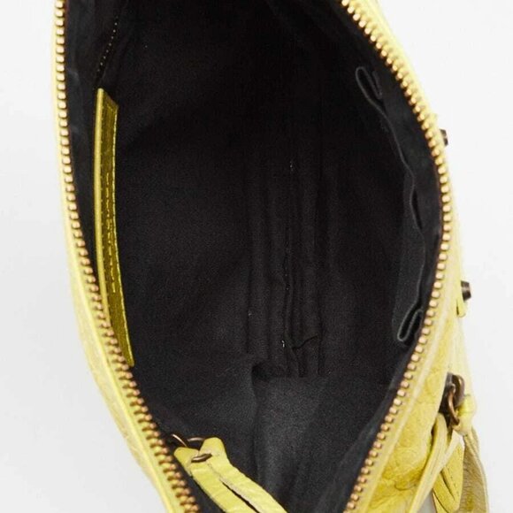 Balenciaga Jaune Poussin Lambskin Leather Flat Crossbody Bag - Picture 12 of 12